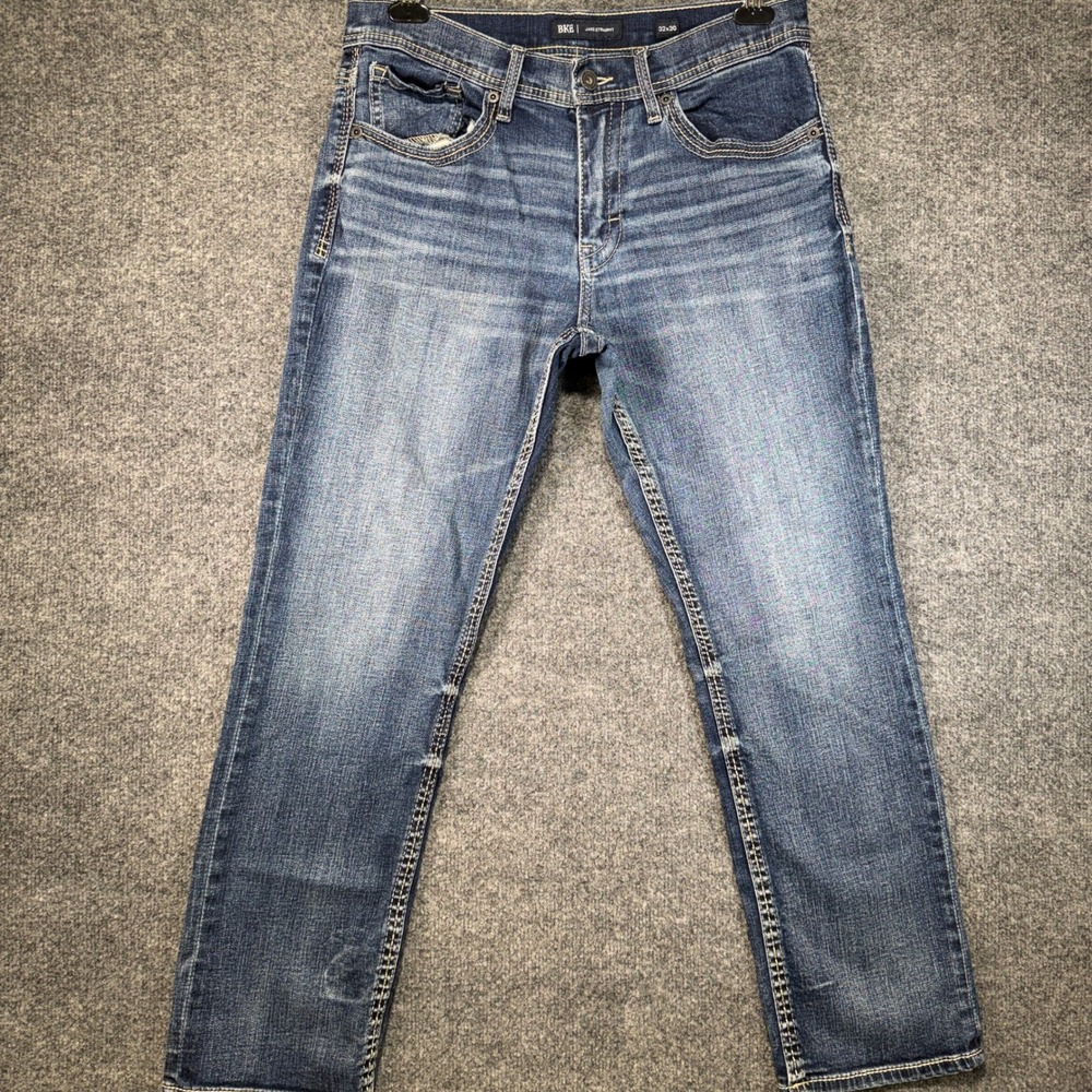 BKE Jake Straight Jeans Mens 32x30 Blue Medium Wash Denim Stretch